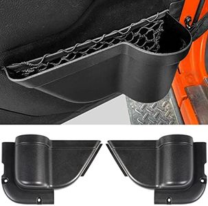 CALBEAU Front Door Pockets, 2PCS Jeep Wrangler Door Side Cup Holder for 2011-2018 Jeep Wrangler JK JKU 2/4 Door, Jeep Wrangler Accessories for Saggy Nets Replacement