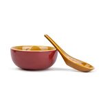 Shay Ceramic Soup Bowl Set with Spoons, 300ml Bowl, 6 Pieces Soup Bowls, 6 Spoons, Burgundy | Glossy Finish |Premium Stoneware Ceramic Soup Bowls with Spoons (Soup Bowl Set of 6 - Burgundy)