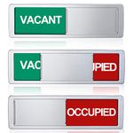 3 Pcs Privacy Sign Vacant Occupied Sign for Home Silver Bathroom Occupied Signs for Door Magnetic Non Scratch Slider Door Indicator Sign for Office Restroom Conference Hotel Hospital 7'' x 2''