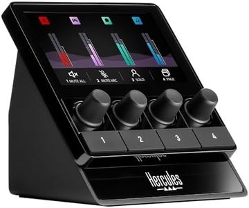 Hercules Stream 100, Intuitive audio controller to manage livestreams in real time, Up to 8 tracks, LCD Screen, high resolution encoders, 4 actions buttons and customizable interface