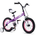 RoyalBaby Cubetube Honey 16 Inch Kids Bike w/Training Wheels & Kickstand, Purple