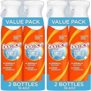 Bounce Rapid Touch-Up 3 in 1 Wrinkle Releaser Clothing Spray,Fabric Refresher,Odor Eliminator & Anti Static,9.7 ounces,(Pack of 4)