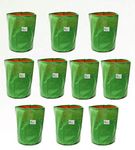 Bio Blooms Agro India Pvt. Ltd.15X15Inch HDPE Plant Grow Bags for Terrace Gardening | Pack of 10| Green&Orange Color| Outdoor Use