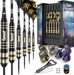 IgnatGames Steel Tip Darts Set - Professional Darts with Aluminum Shafts, Rubber O'Rings, and Extra Flights + Dart Sharpener + Innovative Case + Darts Guide