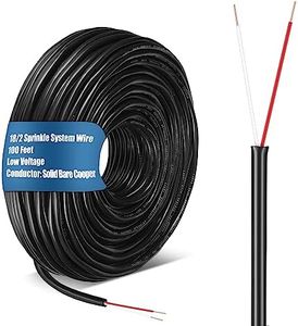 Solid Sprinkler System Wire, 18 Gauge Irrigation Wire with UV Resistant PVC Jacket Sprinkler Cable for Underground Irrigation System, Field Central Control System, 30V, UL Listed (18/2, 100 Ft)