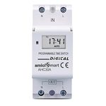 amiciSmart Digital Programmable Timer Switch Relay in-Built 7 Days Schedule, DIN Rail Mounted, 220V, 30A