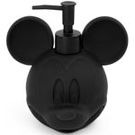 Jay Franco Disney Mickey Mouse Soap Dispenser - Black Resin Lotion Pump - Bathroom Décor