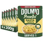 Dolmio Pasta Twists Microwave Fusili Pasta, Bulk Multipack 6 x 200g pouches