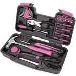 40-Piece All Purpose Household Pink Tool Kit for Girls, Ladies and Women - includes All Essential Tools for Home, Garage, Office and College Dormitory Use