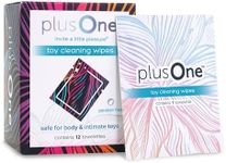 plusOne Personal Toy Cleaning Wipes, pH Balanced and Hypoallergenic, Made with All-Natural Ingredients, Safe for Body and Adult Toys, Pack of 12