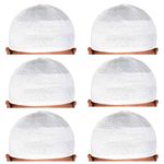 santarms Islamic Prayer Kufi Muslim Cap for Men or boy namaz topi for namaz (6 Cap) White