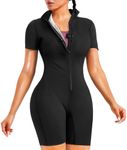 Junlan Sauna Suit for Women Full Body Jumpsuit Waist Trainers for Women Belly Fat Workout Sweat Suit(Silver,Small)