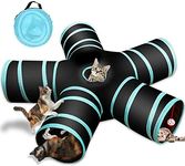 GUSTYLE Cat Tunnel Toy 5 Way, Collapsible Pet Play Tunnel Tube with Storage Bag for Cats, Puppy, Rabbits, Guinea Pig, Indoor and Outdoor Use