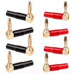 LWCUSNJ 8 Pairs 4mm Banana Plugs Right Angle L-Shaped Banana Bend Plug 90 Degree Speaker Connector