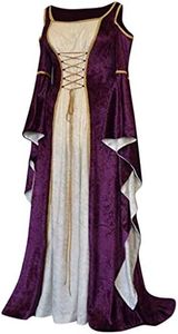 Quinceanera Winter Outfits for Women Cinched Waist Square Neck A-line Fit and Flared Solid Color Dresses Cold Shoulder Patchwork Floor Length Long Sleeve Irish Costumes Vestidos