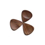 KEHA Wooden Guitar Pick Plectrums 3pc Accessories Handcrafted Acoustic Electric Bass Picks for Playing of Guitar, Ukulele, Bass, Banjo and Necklace Pendant Gift (ThumbGroove, RoseWood)