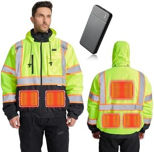 SRsafety Safety Heated Jacket,Waterproof Safety Jacket for Men with Pockets, Reflective High Visibility Safety Heated Jackets