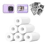 Kids Instant Print Camera Paper, Thermal Printing Refill Set for Toddler Camera, Compatible with ETIKEZ Funshot 20, HD Camera Thermal Printing Paper, 2.2" x 26ft (5.6cmx8m) Per Roll, 6 Rolls