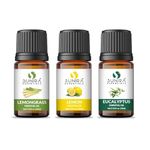 SUNIRA Pure Essential Oils Set of 03 Lemongrass, Lemon, Eucalyptus (10ml Each)