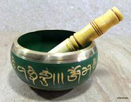 eSplanade - 6 inches - Singing Bowl Tibetan Buddhist Prayer Instrument With Striker Stick | OM Bell | OM Bowl | Meditation Bowl | Music Therapy (green)