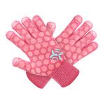 J H Heat Resistant Cooking Glove:EN407 Certified 932 °F, 2 Layers Silicone Coating, BBQ & Oven Mitts For Kitchen, Fireplace, Grilling, 1 Pair (Women Fits All, Coral Shell with Pink Coating)