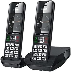 Gigaset Comfort 552 Duo - 2 Cordless Phones - Made in Germany - Elegant Design - Hands-Free Mode - Comfort Call Protection - Phone Book for 200 Entries, Titanium-Black