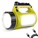 LE Rechargeable Camping Lantern, 1000 Lumen Bright LED Torch Rechargeable, 5 Modes Outdoor Searchlight with 3600mAh Power Bank, Portable Work Light for Hiking, Fishing, Power Cuts, Emergency and More