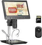 Opqpq ODM702 10" LCD Digital Micrscope, Full View Coin Microscope with Screen, Coin Magnifier with Light for Collectors, Micro Soldering Microscope for Electronics Repair, Magnifying Glass for Adults