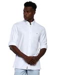 Tommy Hilfiger Men Solid Full Sleeves Spread Collar Shirt_White_8905692479993