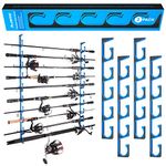 PLUSINNO H5 Horizontal Fishing Rod/Pole Holders, Fishing Pole Holders for Garage, Wall or Ceiling Mounted Fishing Rod Rack…