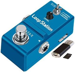 Stax Mini Looper Guitar Pedal Loop Station Pedal Unlimited Overdubs 10 Minutes of Looping, 1/2 Time, and Reverse, Built-in 1G SD Card for Memory True Bypass