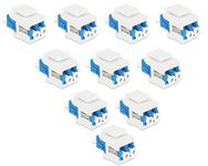 DIYTECH Fiber Optic Keystone Jack – LC Duplex Singlemode Fiber Jack, for Keystone Coupler Fiber Optic Wall Plate, LC to LC Coupler, Fiber Patch Panel, XLR Patch Panel, Fiber LC to LC – (10-Pack)