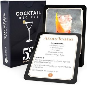 Cocktail Recipe Cards Set – 52 Bartender Drink Recipes for Home Bar & Parties – Water-Resistant Mixology Flashcards, Glossy 350 GSM, Easy-Read Large Font, Gift for Cocktail Lovers – Briston