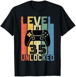 35 Anni Compleanno regalo videogiochi level 35 unlocked Maglietta