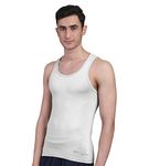 Freecultr Men's Twin Skin Bamboo Cotton Regular Fit Vest, Anti Microbial, Anti Odor, Breath Tech Super Soft & Comfort Fit Inner Wear (White, XL, Pack Of 1)