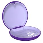 Retainer and Aligner Case, ARGOMAX Braces Box, 1 Piece Orthodontic Box (Purple Case + Mauve Silicone).
