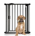 Bettacare Auto Close Pet Gate, 68.5cm - 75cm, Matt Black, Narrow, Narrow Pressure Fit Stair Gate for Dog & Puppy, Safety Barrier for Narrow Doors Hallways and Spaces, Easy Installation