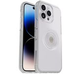 OtterBox iPhone 14 Pro (ONLY) Otter + Pop Symmetry Series Clear Case - CLEAR , Integrated PopSockets PopGrip, Slim, Pocket-Friendly, Raised Edges Protect Camera & Screen