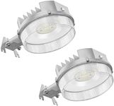 CINOTON LED Barn Light, Dusk to Dawn Outdoor Lighting, 42W 4950LM 5000K Daylight, Security Flood Light, UL Listed, IP65 Waterproof Outside Area Light with Photocell, Silver 2 Pack