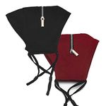 Cleanbreath Reusable Triple Layers Cloth Face Mask with Zipper for Drinking and Eating (2 Pack, Black/Red)