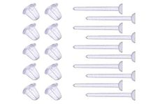 Clear Plastic Ear Piercing Retainers - 10 Pairs