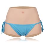 ZWSMS Silicone Vagina Panties Realistic Sissy Boxer Briefs Hiding Gaff Fake Pussy Panty for Transgender Crossdresser Ladyboy,Ivory,XL Size Upgrade