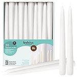 BOLSIUS Long Household White Taper Candles - Bulk pack of 30 Count - 10-inch Unscented Premium Quality Wax - 8 Hour Long Burning Dripless Candles for Home Décor, Wedding, Parties and Special Occasions