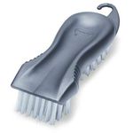 Addis 319186 Everyday Essentials Plastic Floor Stiff Scrub Brush with Scrapper, Metallic Silver