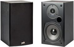 Polk Audio T15 Home Theater and Stereo Bookshelf Speakers – Deep Bass Response, Dolby and DTS Surround, Wall-Mountable, Pair, Black