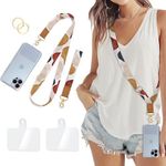 Piefly Phone Lanyard Crossbody Wrist Strap, Boho Abstract Art Cell Phone Lanyards for Around the Neck Wristlet Shoulder, Adjustable Cute Strap for Car Keys Keychain Wallet ID Badge