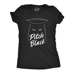 Womens I'm A Cute Little Ray of Pitch Black Tshirt Funny Pet Cat Kitty Halloween Graphic Novelty Tee Funny Womens T Shirts Halloween T Shirt for Women Black XL