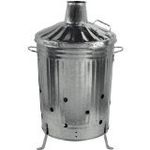 90 LITRE METAL GALVANISED INCINERATOR GARDEN FIRE BIN DUSTIBIN LEAVES WOOD PAPER RUBBISH