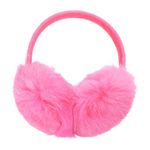 ZLYC Womens Girls Genuine Rabbit Fur EarMuffs Adjustable Ear Warmers, Pink