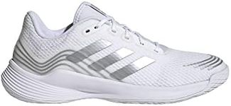 adidas Women's Novaflight Volleyball Sneaker, White/Silver Metallic/White, 12.5